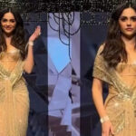 Aneet Padda makes a glamorous runway debut; fans gush over her stunning saree-gown look – WATCH | Hindi Movie News