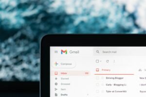 Gmail inbox open on a laptop screen