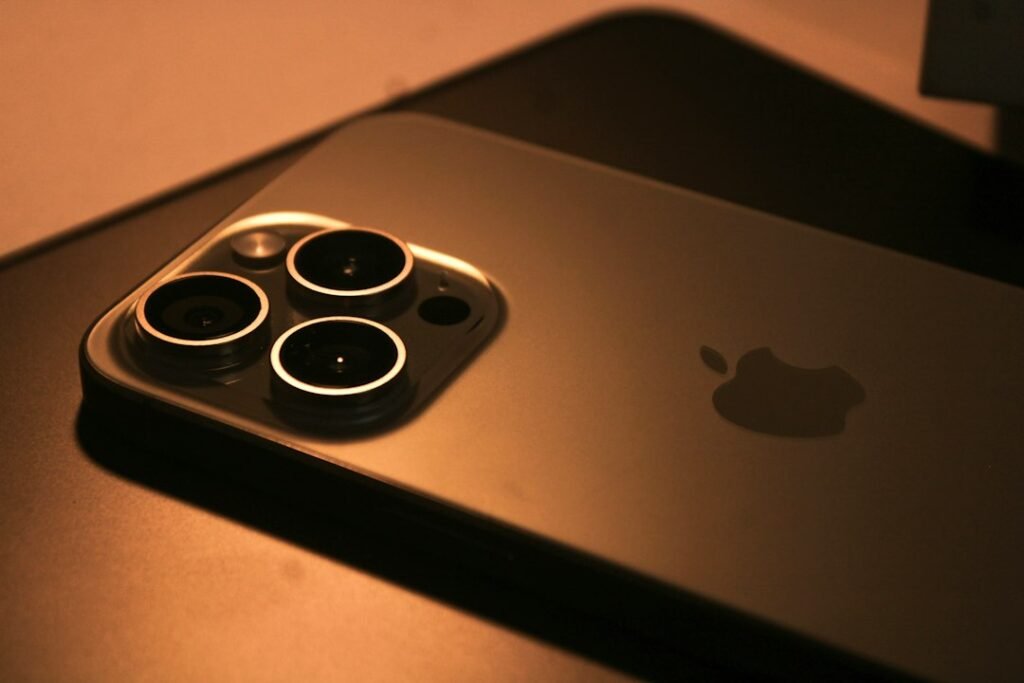 Close-up of an iPhone camera representing photo location privacy